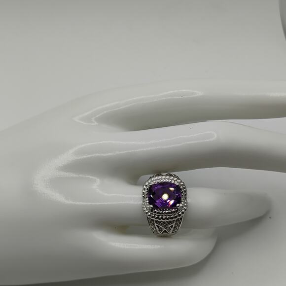 Amethyst Sterling Silver Ring size 7 - Picture 1 of 8